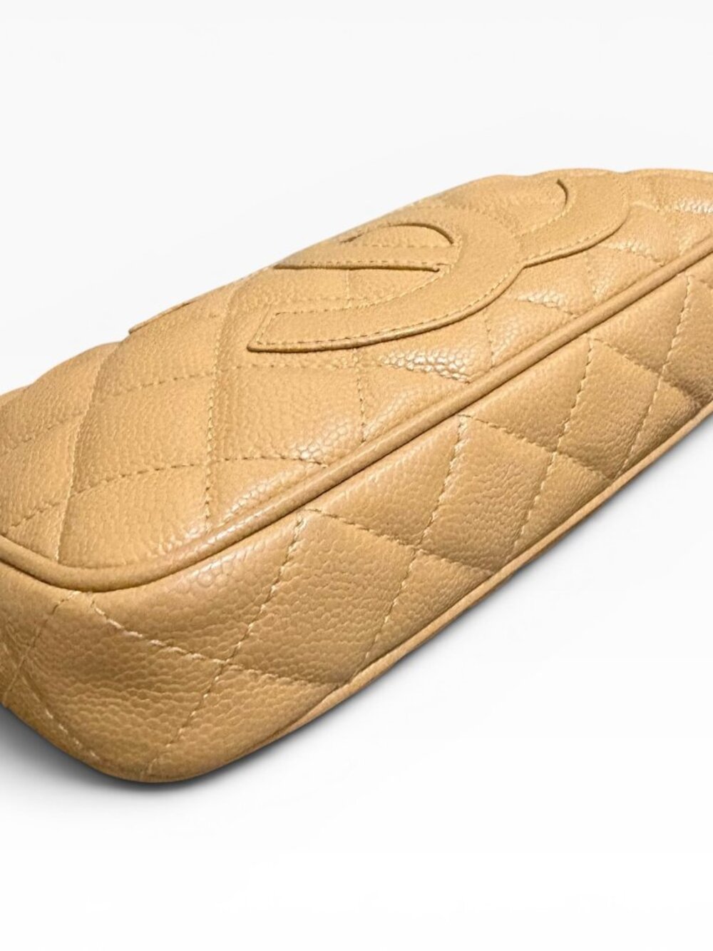 Chanel Caviar Tan Leather Pochette - Picture 12 of 16